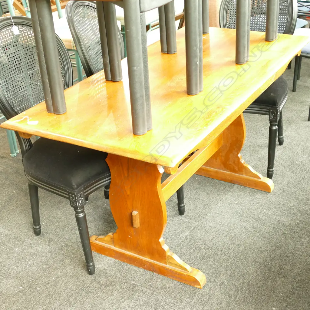 OAK REFRECTORY TABLE - 730MM H X 1042MM L X 670MM W Image 1++