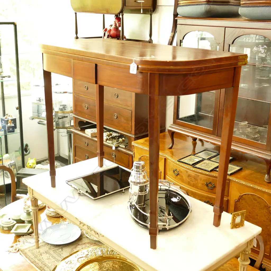 MAHOGANY EDWARDIAN STYLE CARD TABLE Image 1++