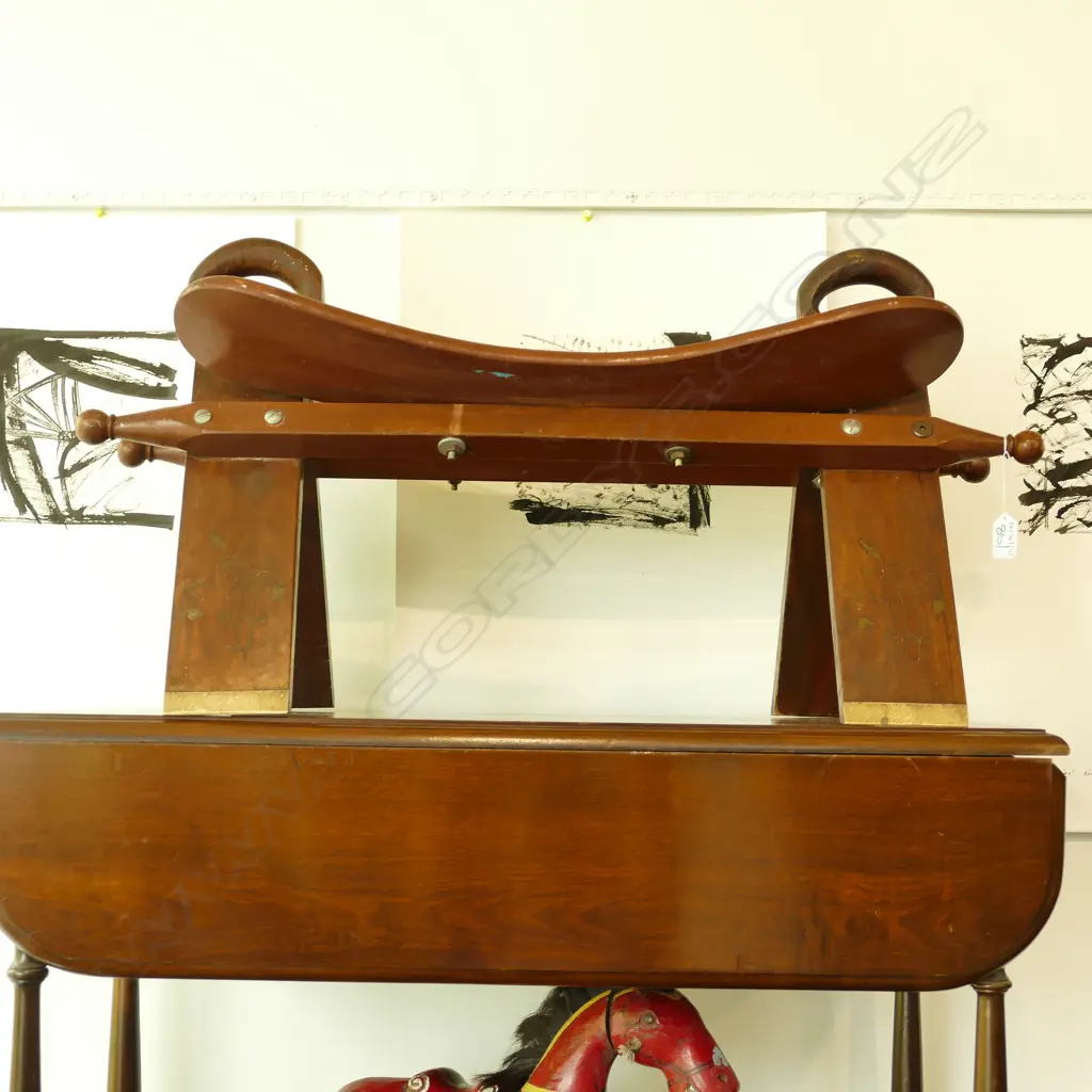 ROSEWOOD CAMEL SADDLE W INLAID BRASS Image 1++