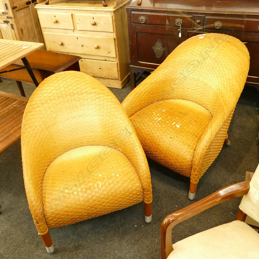 PR WOVEN UPHOLSTERED ARMCHAIRS Image 1++