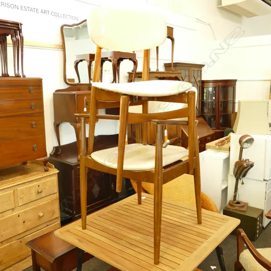 2 RETRO CHAIRS BY DIETHELM FURNITURE 800MM H