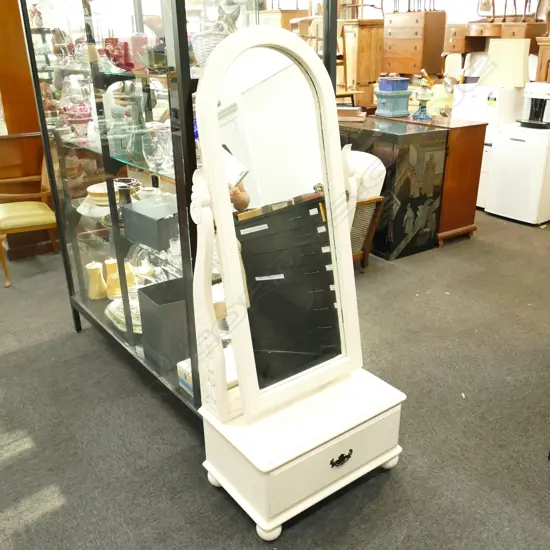 WHITE PAINED CHEVAL MIRROR