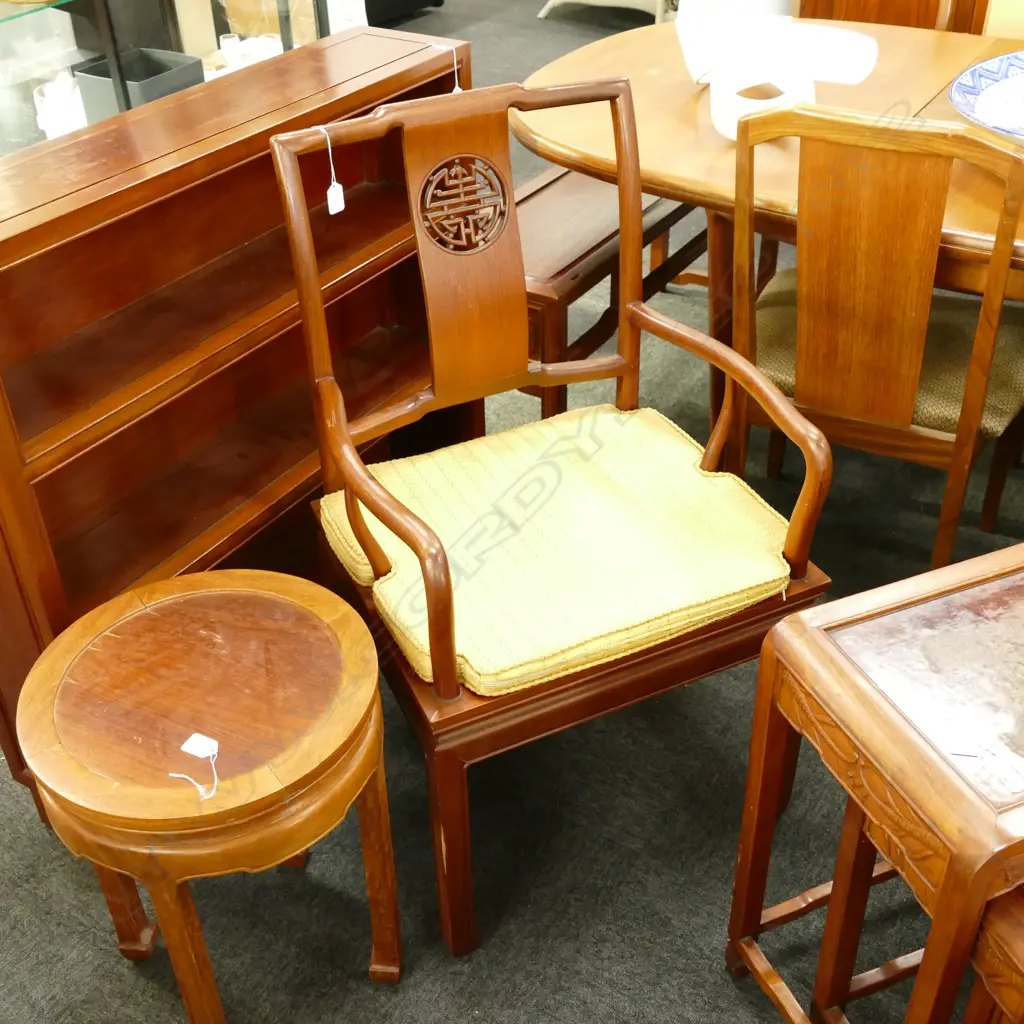 CHINESE TEAK CARVER CHAIR Image 1++