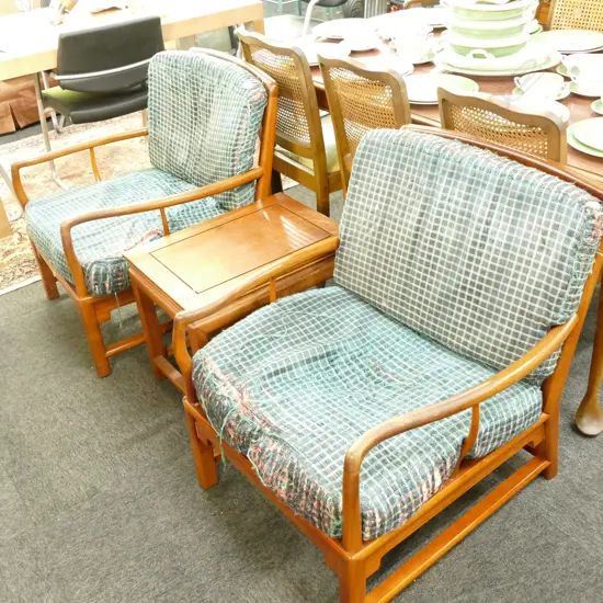 PAIR OF CHINESE TEAK ARMCHAIRS