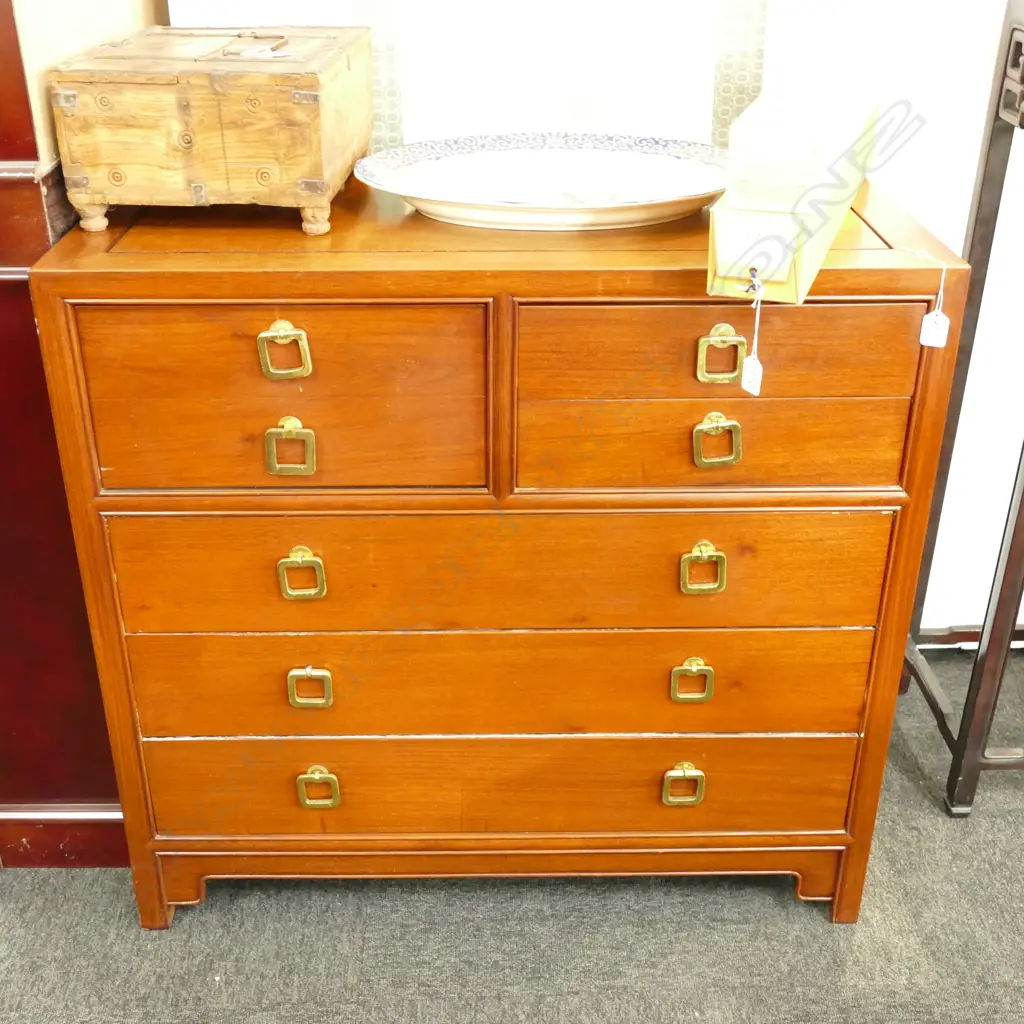 CHINESE TEAK CHEST OF 7 DRAWERS Image 1++