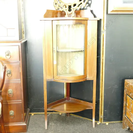 SHERATON REVIVAL DISPLAY CORNER CABINET