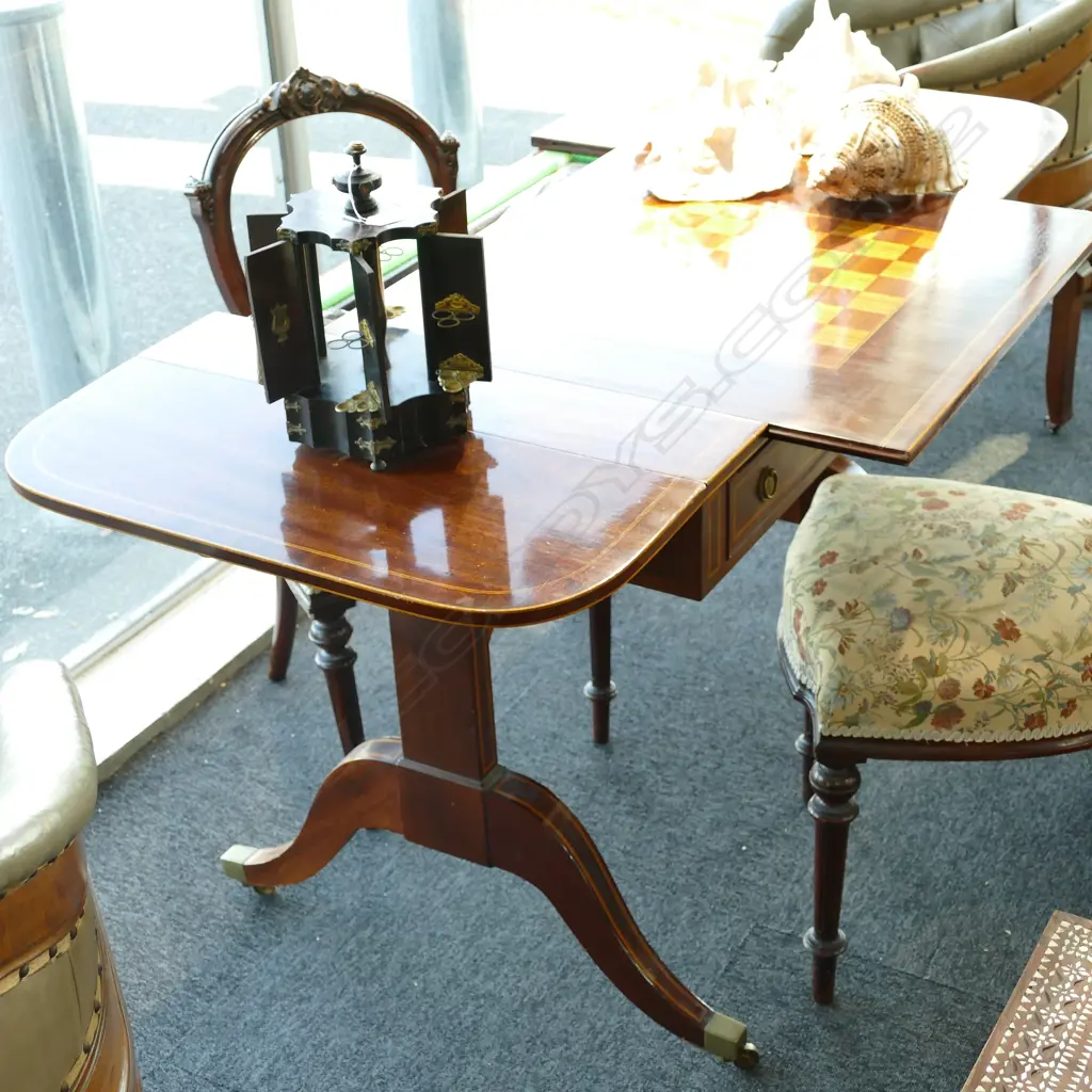 REPRODUCTION SHERATON STYLE COMBINATION  GAMES /CARD TABLER Image 1++