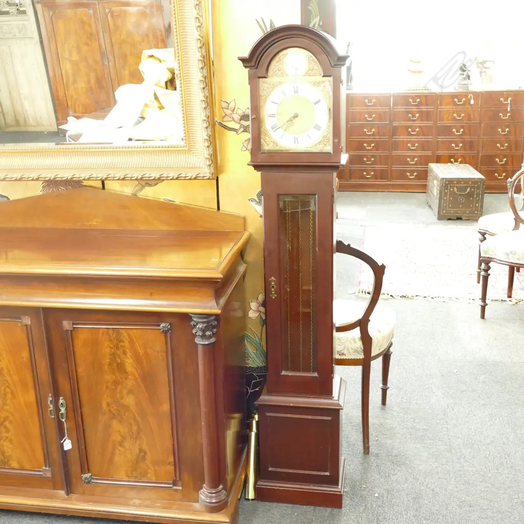 TEMPUS FUGIT MAHOGANY GRANDMOTHER CLOCK Image 1++