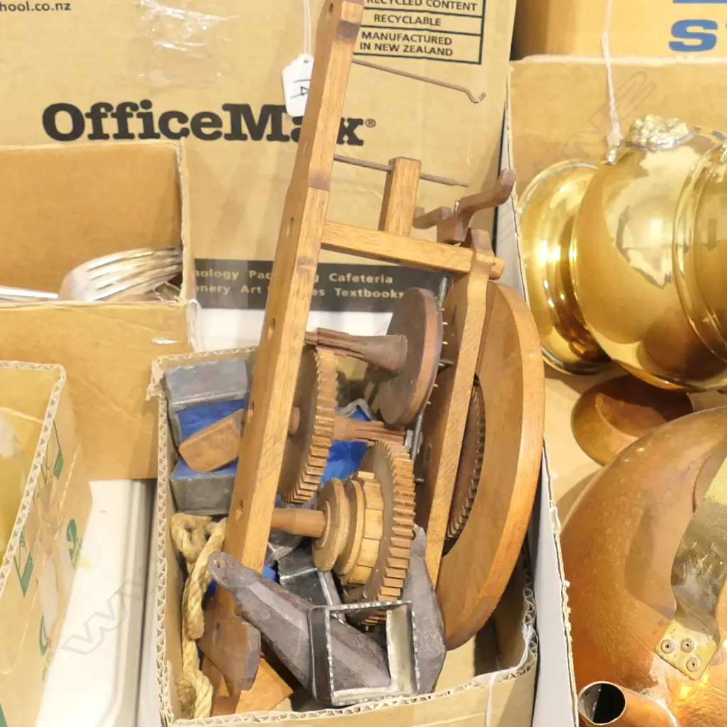 BOX LOT WALL CLOCK BLUE GLASS SALTS ? ETC Image 1++