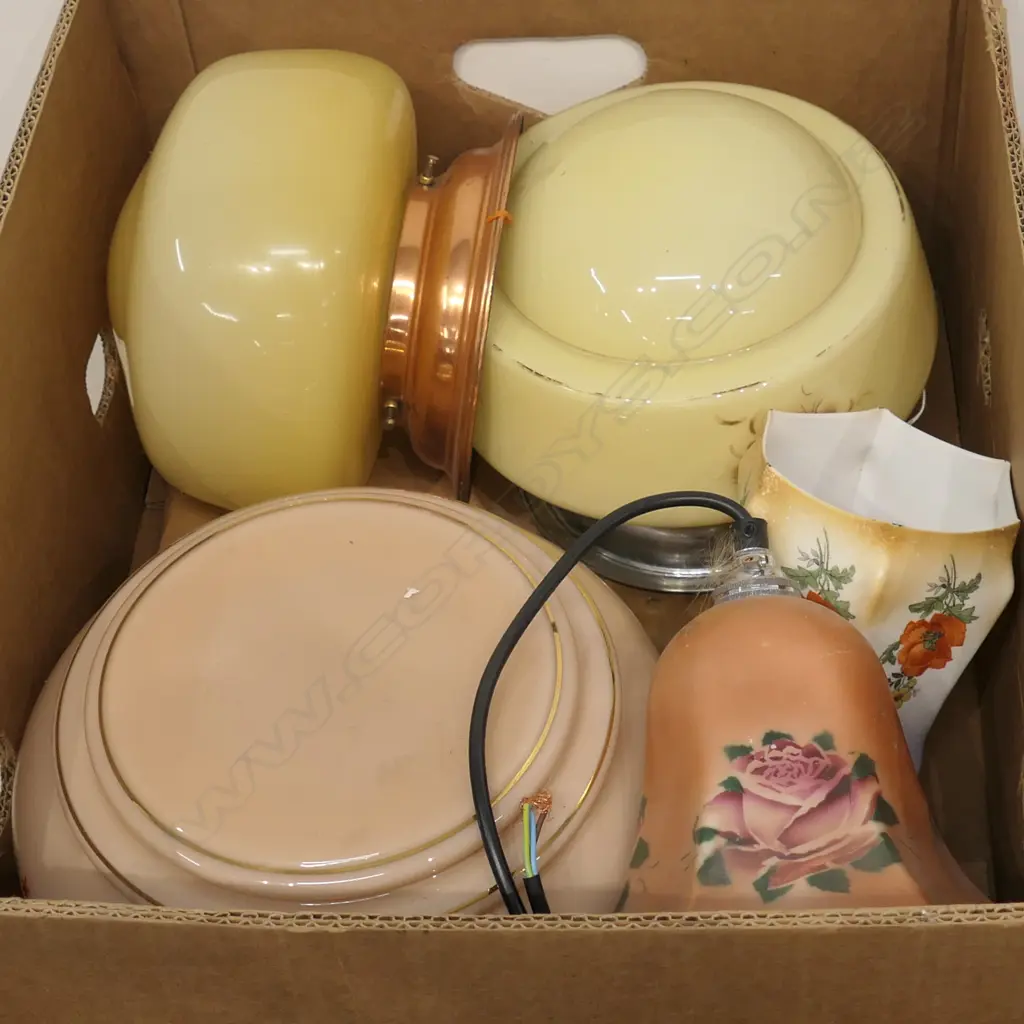 BOX LOT ART DECO LIGHT FITTINGS Image 1++