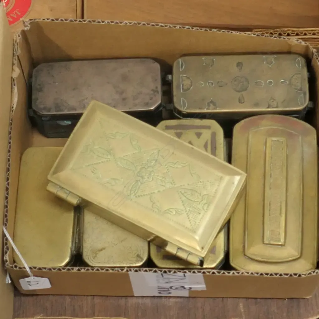 BOX LOT INDONESIAN BRASS BOXES Image 1++