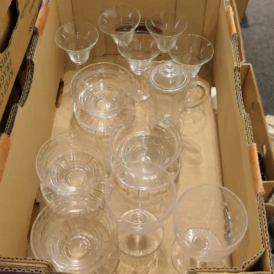LOT OF ASST CRYSTAL GLASSES /DESSERTS ETC