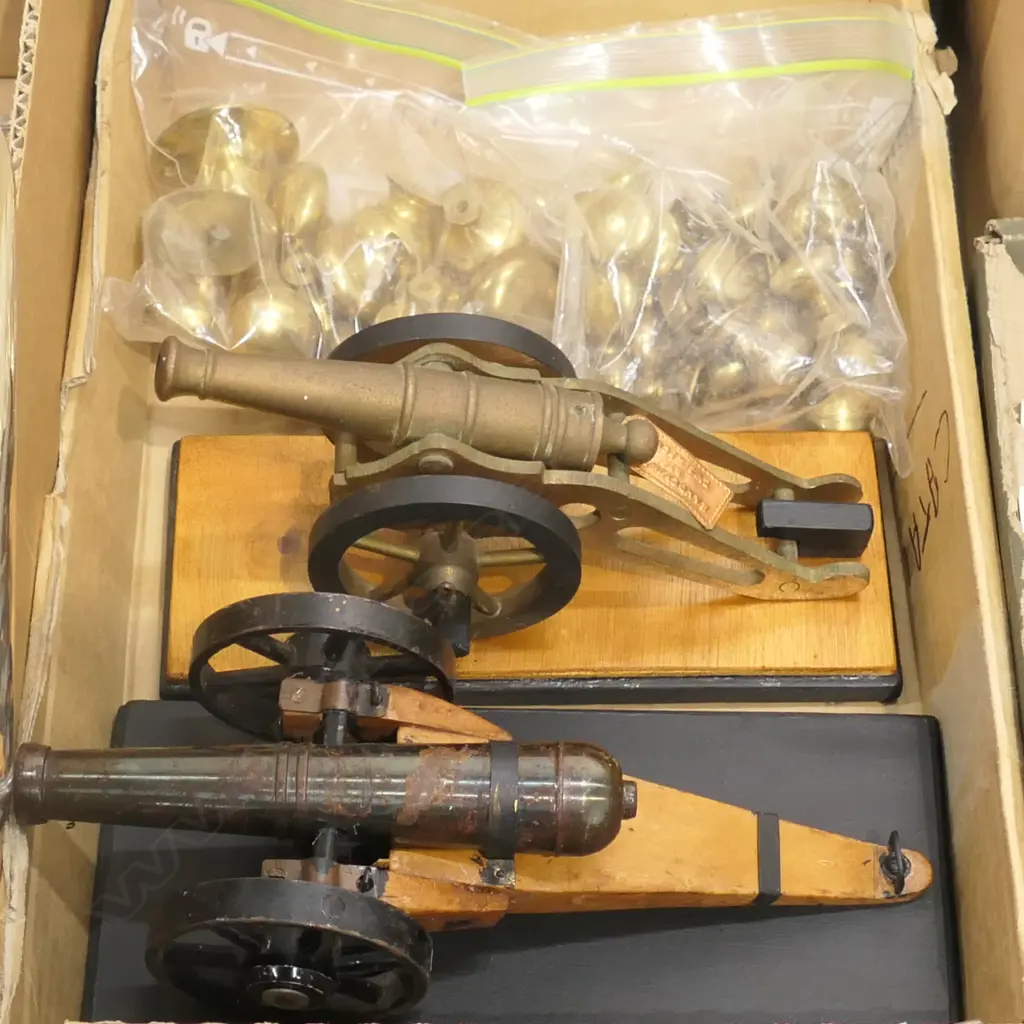 LOT 2 MODEL CANONS AND ASST BRASS HANDLES  Image 1++