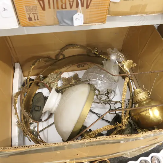 BOX LOT CHANDELIER AF ETC
