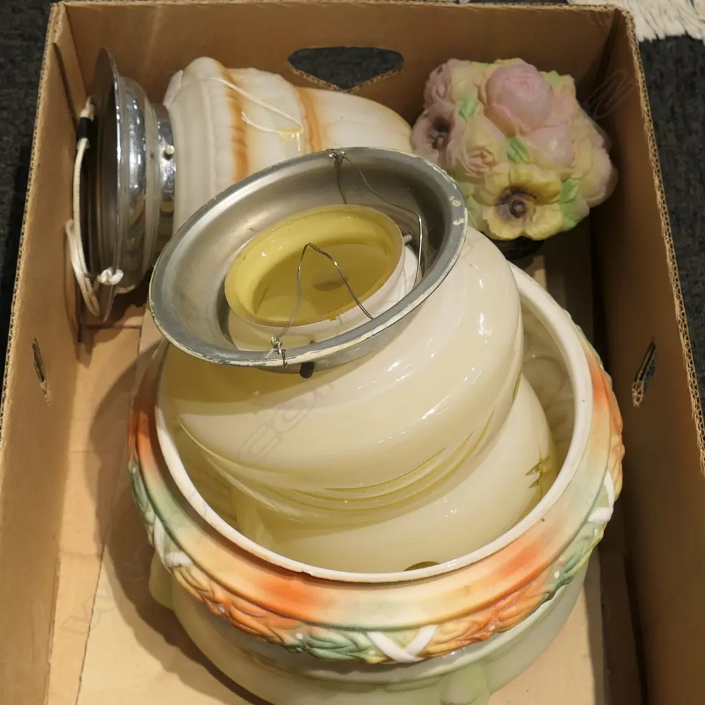 BOX LOT ASST. ART DECO LIGHT SHADES Image 1++