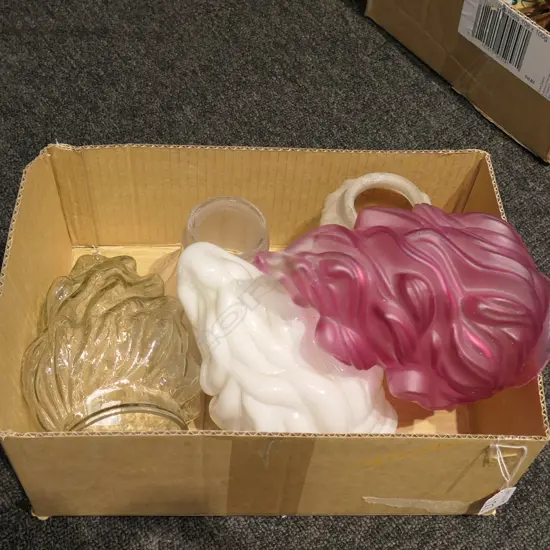 BOX LOT 3 FLAME ART DECO LIGHTS AND OTHERS