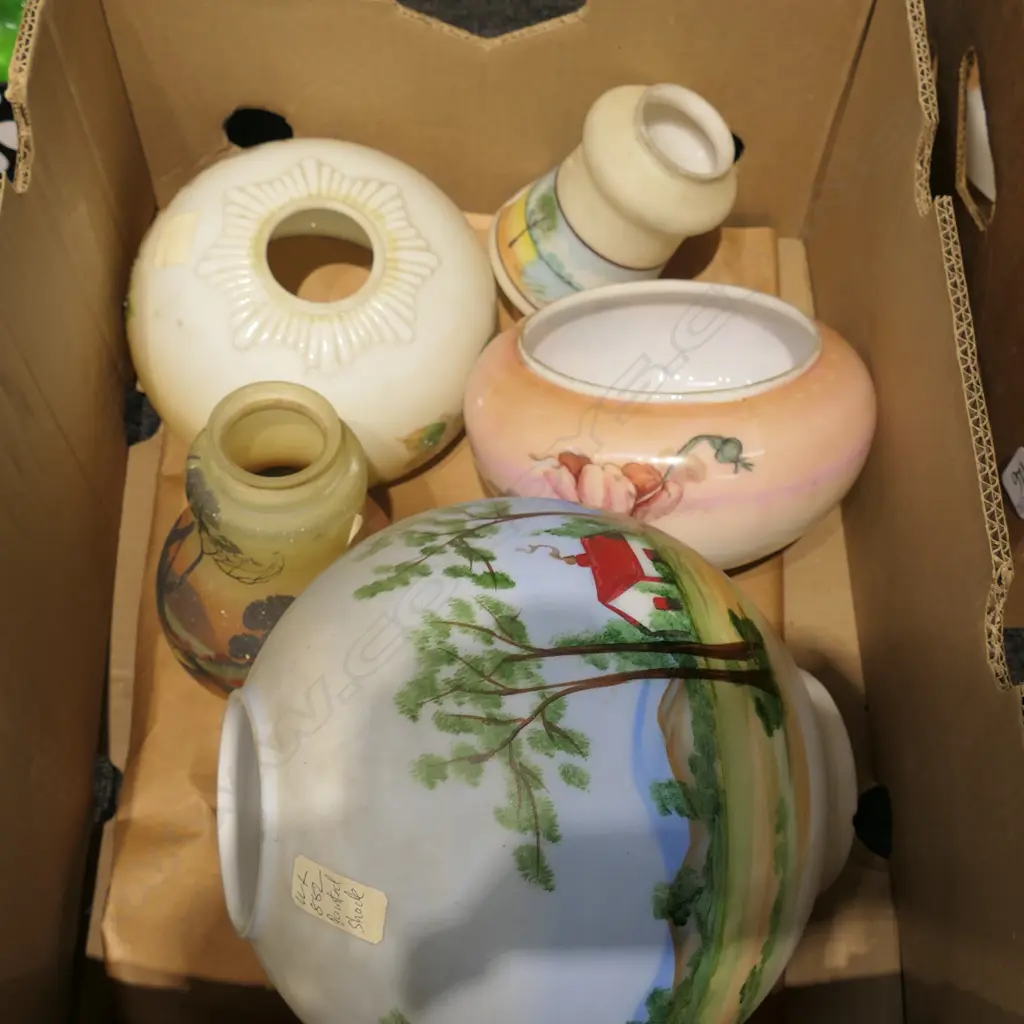 BOX LOT HAND PAINTED SHADES Image 1++