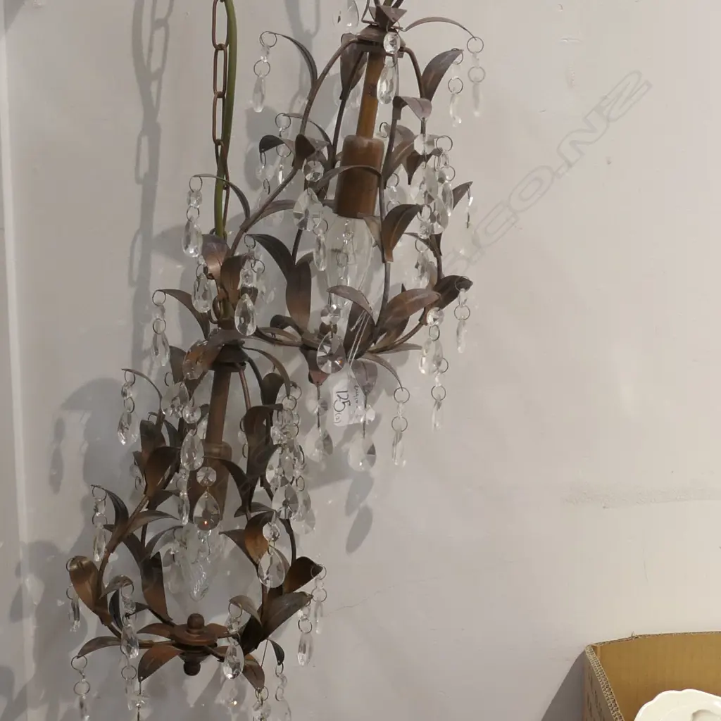 PR METAL SCROLLING LEAF BRANCH CEILING LIGHTS Image 1++