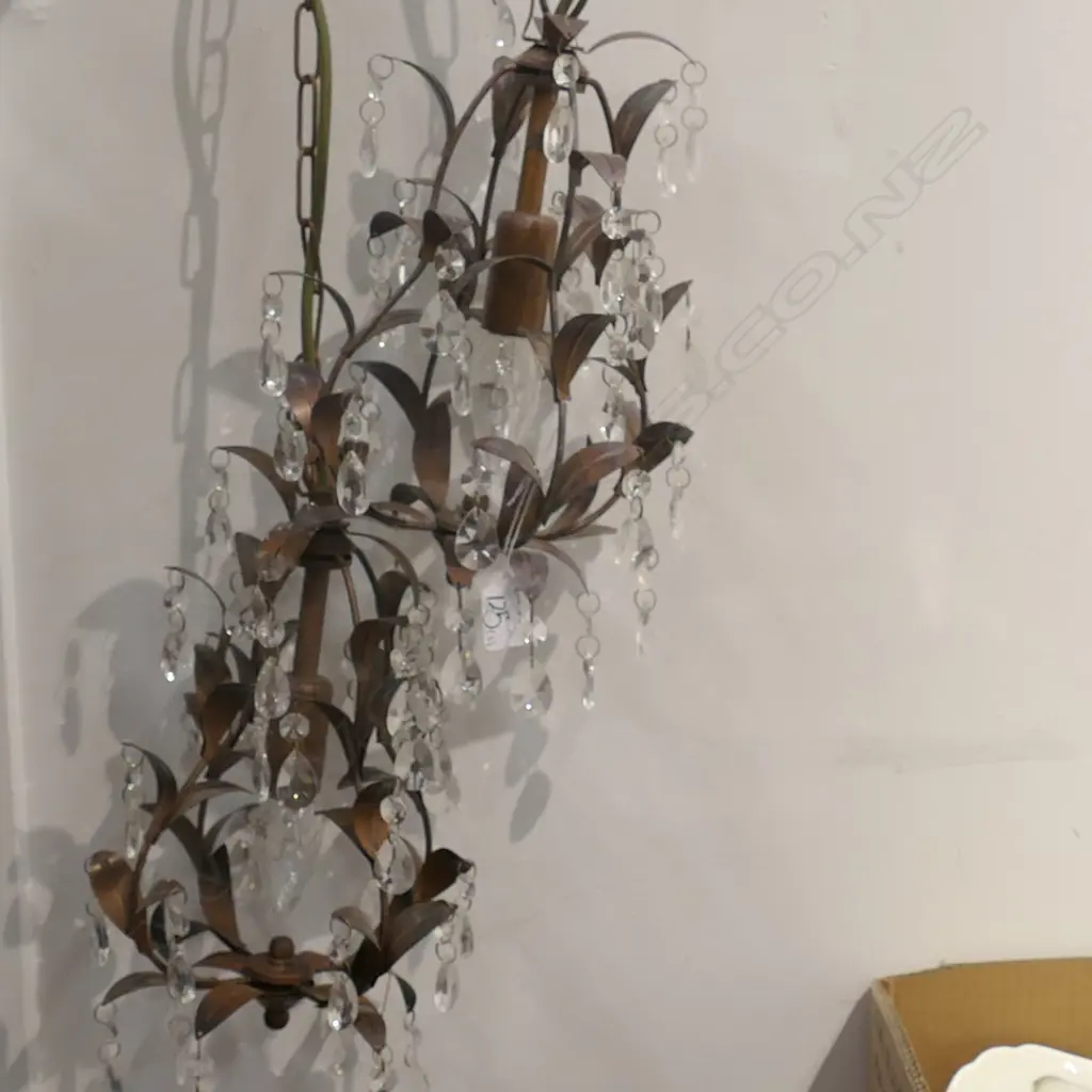 PR METAL SCROLLING LEAF BRANCH CEILING LIGHTS Image 1++