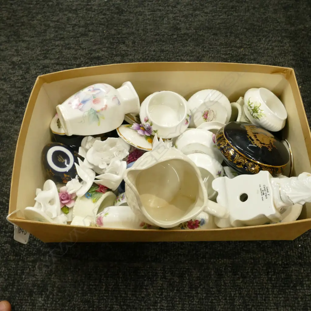 SMALL BOX ASST GOOD CHINA INCL AYNSLEY, LIMOGES & OTHERS Image 1++