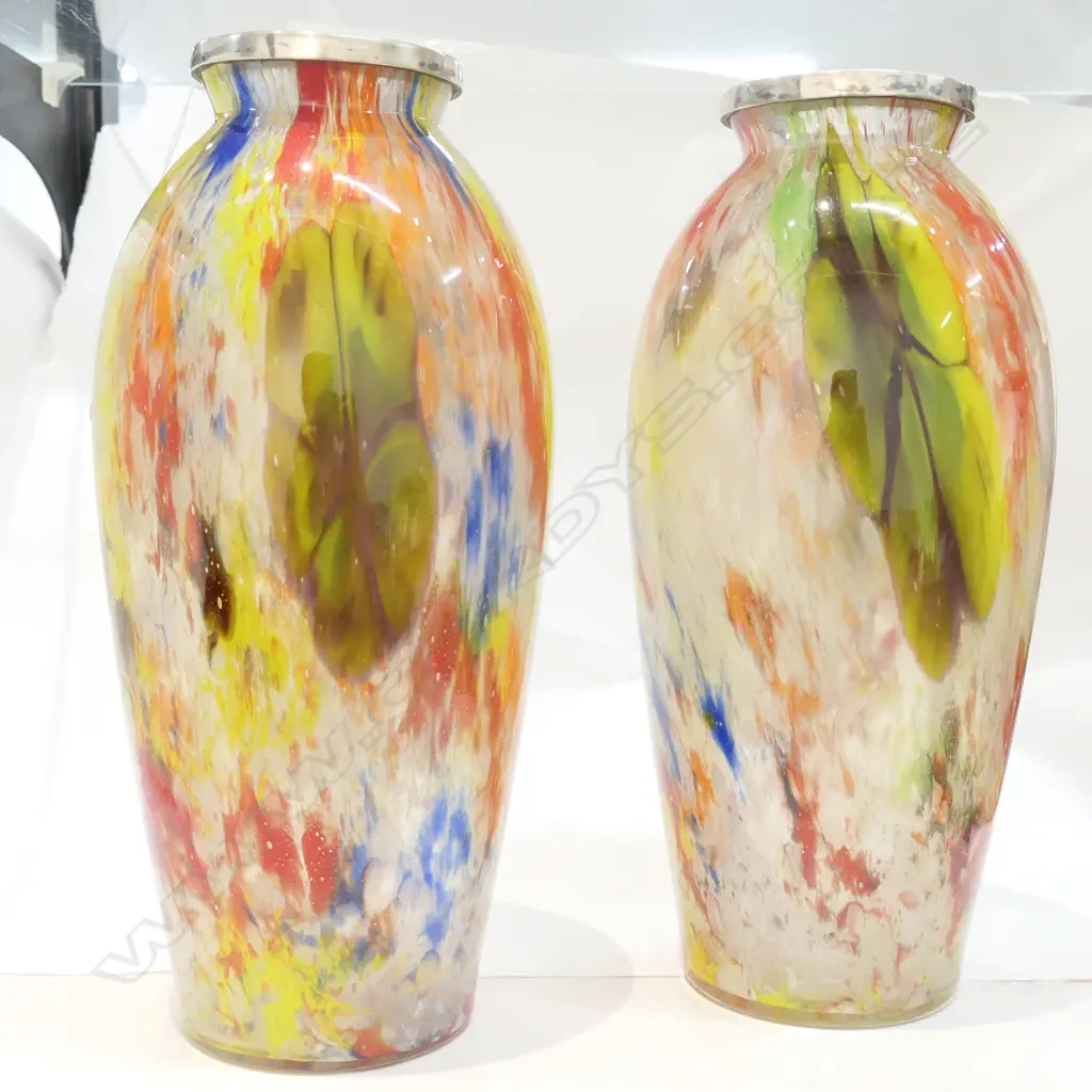 PR SILVER RIMMED GLASS VASES  Image 1++