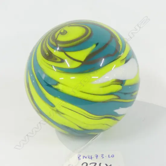 WEDGWOOD GLASS SPHERICAL PAPERWEIGHT