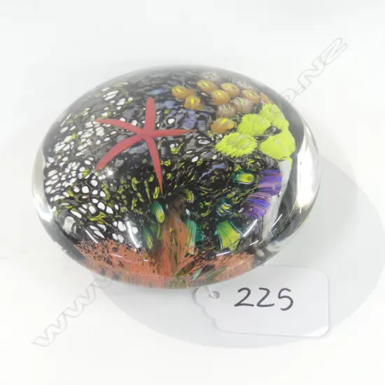 PETER RAOS PAPERWEIGHT DIA 80MM SIGNED AND DATED 2000