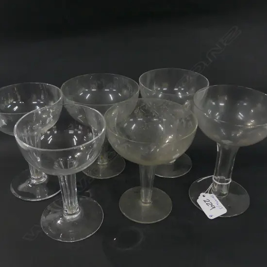 6 ASSRTD HOLLOW STEMMED CHAMPAGNE GLASSES
