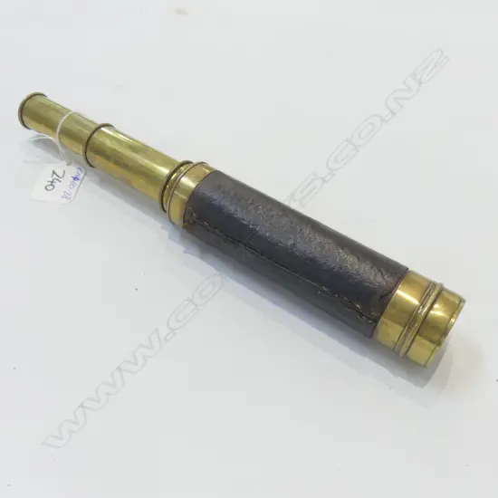 LATE 19THC BRASS POCKET TELESCOPE L. 340mm