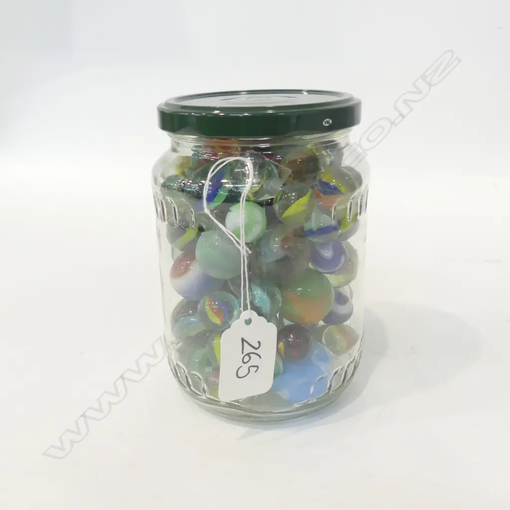 JAR OLD GLASS MARBLES Image 1++