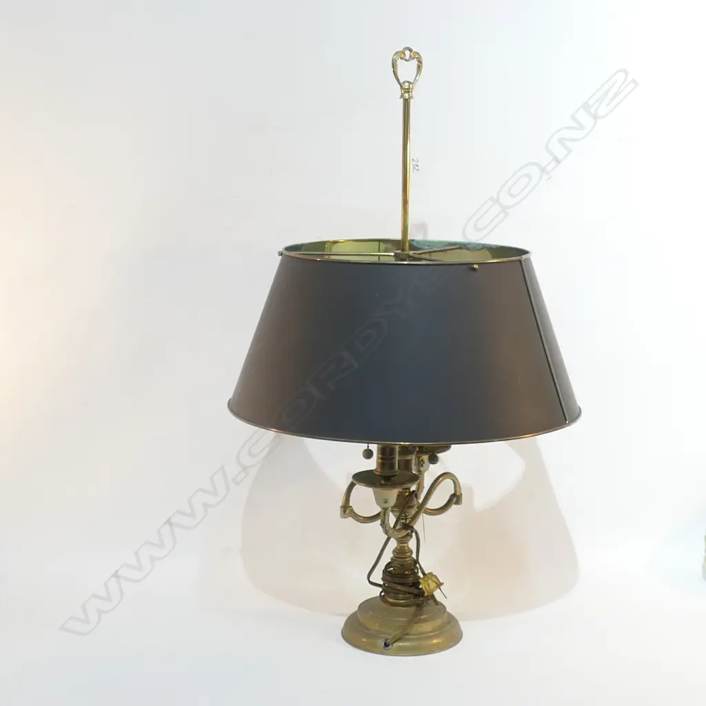 BRASS EMPIRE STYLE LAMP WITH METAL SHADE AF 710MM H Image 1++