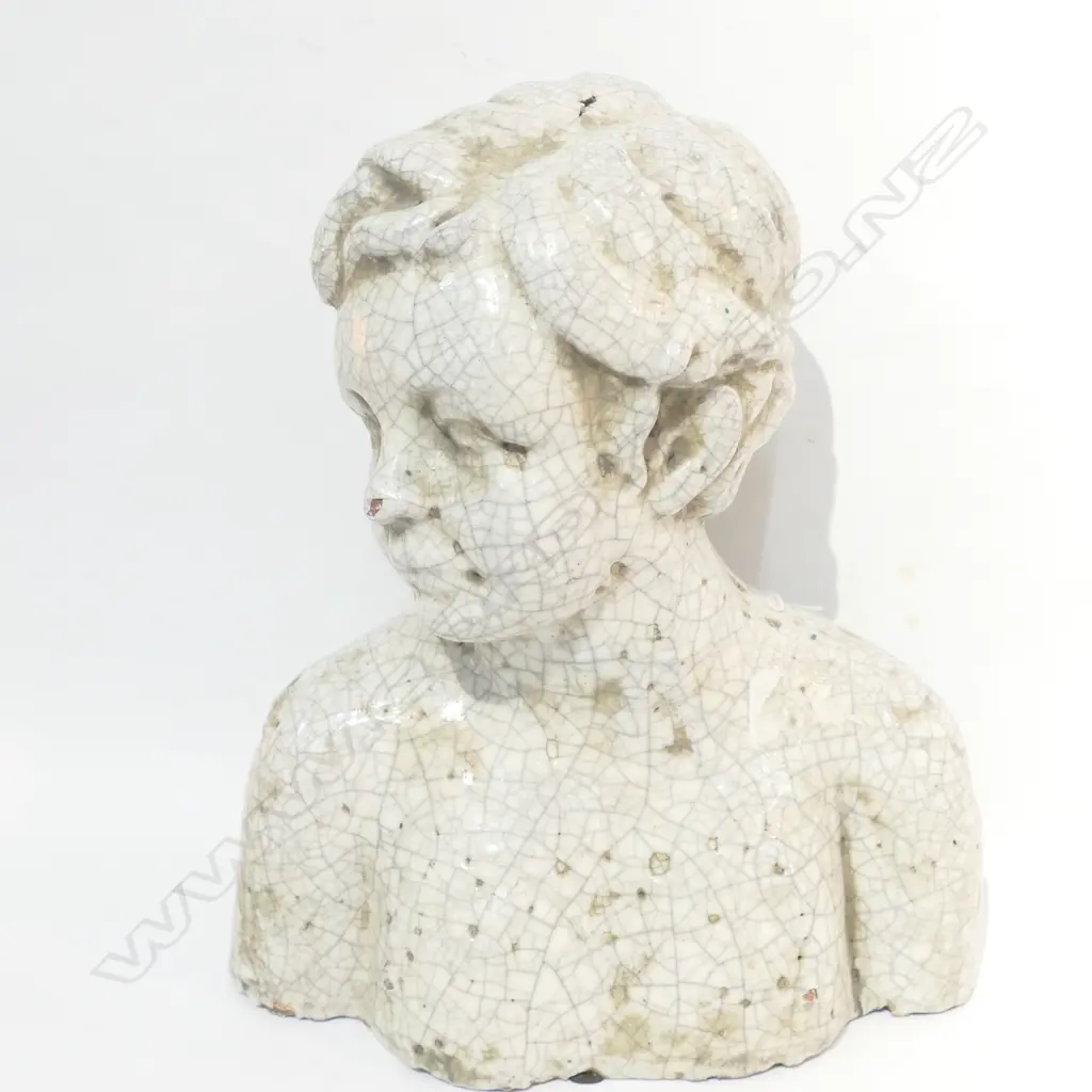 TERRA COTTA CRACKLE GLAZE BUST Image 1++
