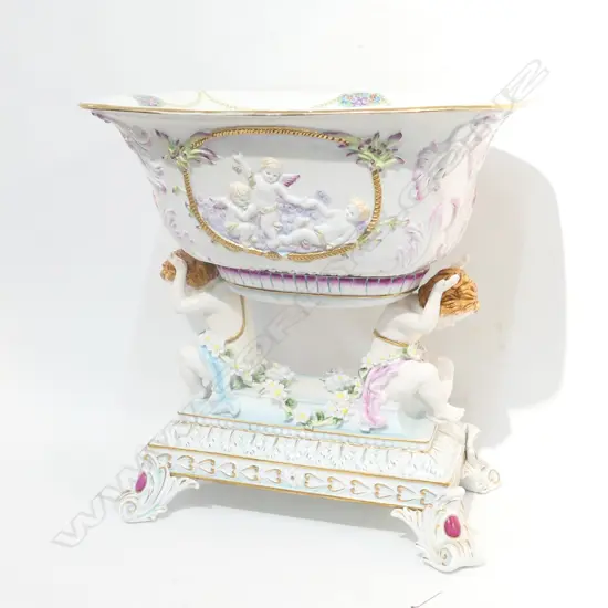 LARGE DRESDEN STYLE LIMOGES BOWL