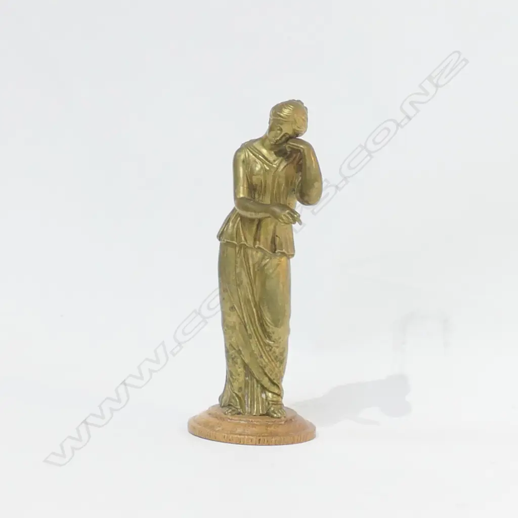 SMALL GILT BRONZE STATUETTE OF A WOMAN, c.1900. H.140mm Image 1++