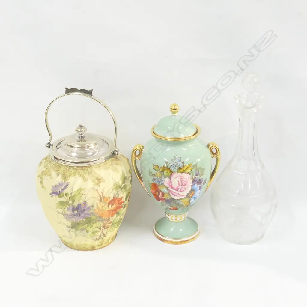 LOT ASST INCL. AYNSLEY URN / GLASS DECANTER ETC Image 1++
