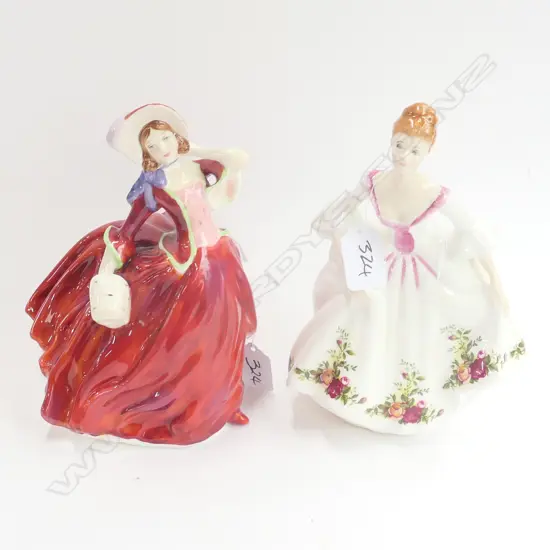2 R. DOLTON FIGURINES, COUNTRY ROSE; AUTUMN BREEZES, H.170MM