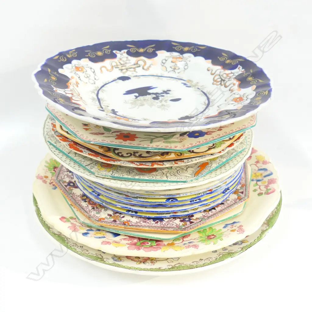 17 ASST MASONS PLATES VARIOUS PATTERNS Image 1++