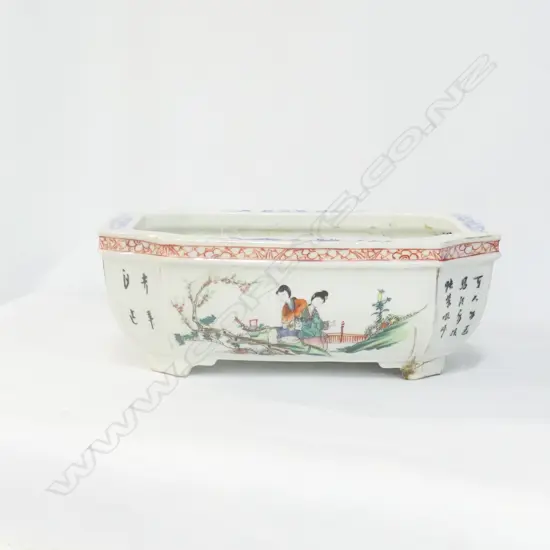 EARLY 20thC CHINESE NARCISSUS BULB BOWL OF LOZENGE SHAPE