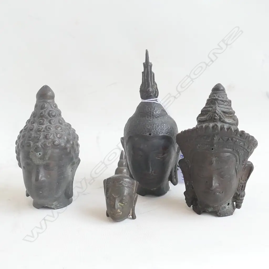 4 METAL BUDDHA HEADS Image 1++