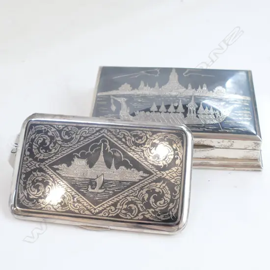 THAI CIGARETTE BOX + CASE - NIELLO WORK