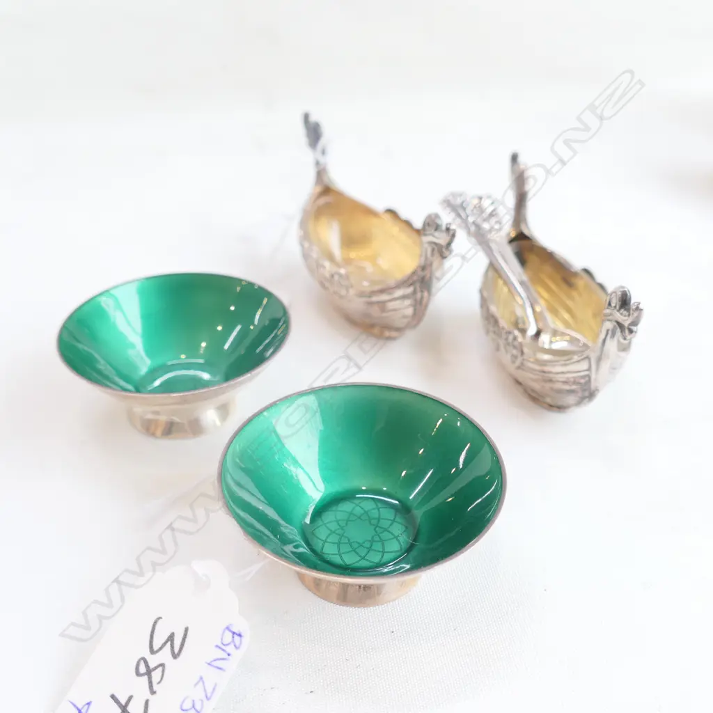 4 SILVER SALTS - GREEN ENAMEL PR + VIKING PR Image 1++