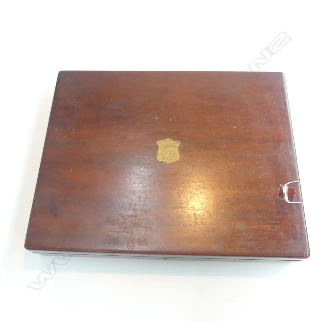 C1900 S/PLATE 12 PERSON FRUIT SET IN MAHOGANY BOX Image 1++