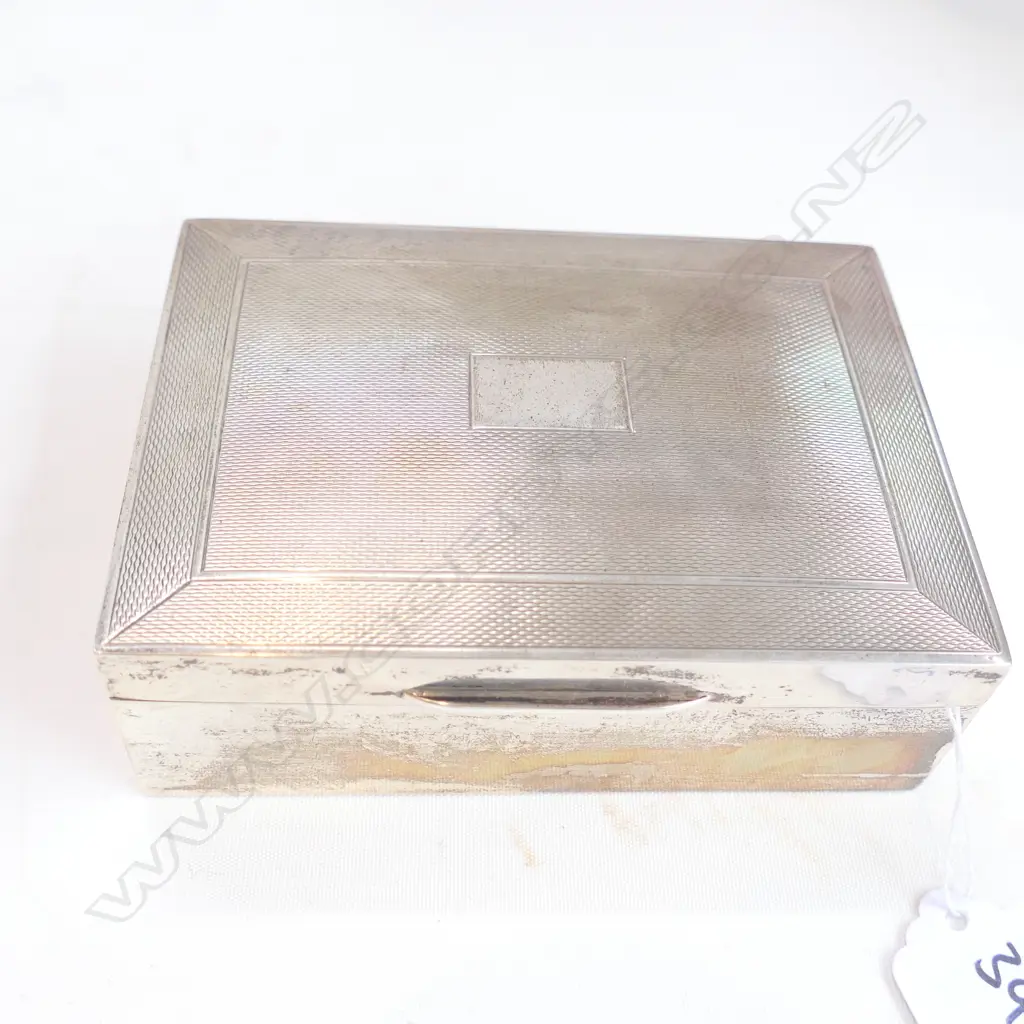 S/SILVER CIGARETTE BOX, BIRMINGHAM BY H BROS & 2 SILVER SPOONS Image 1++