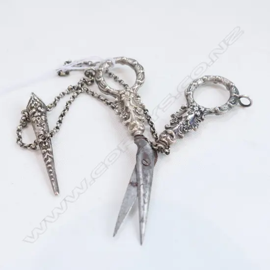 PR EDW SILVER MOUNTED HOUSE KEEPERS SCISSORS...