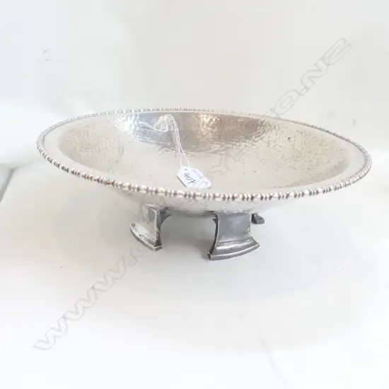 UNUSUAL SILVER PLATE FOOTED BOWL