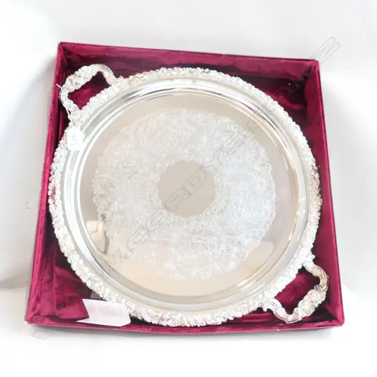 RODD SILVERPLATE TRAY 410MM DIA, BOXED