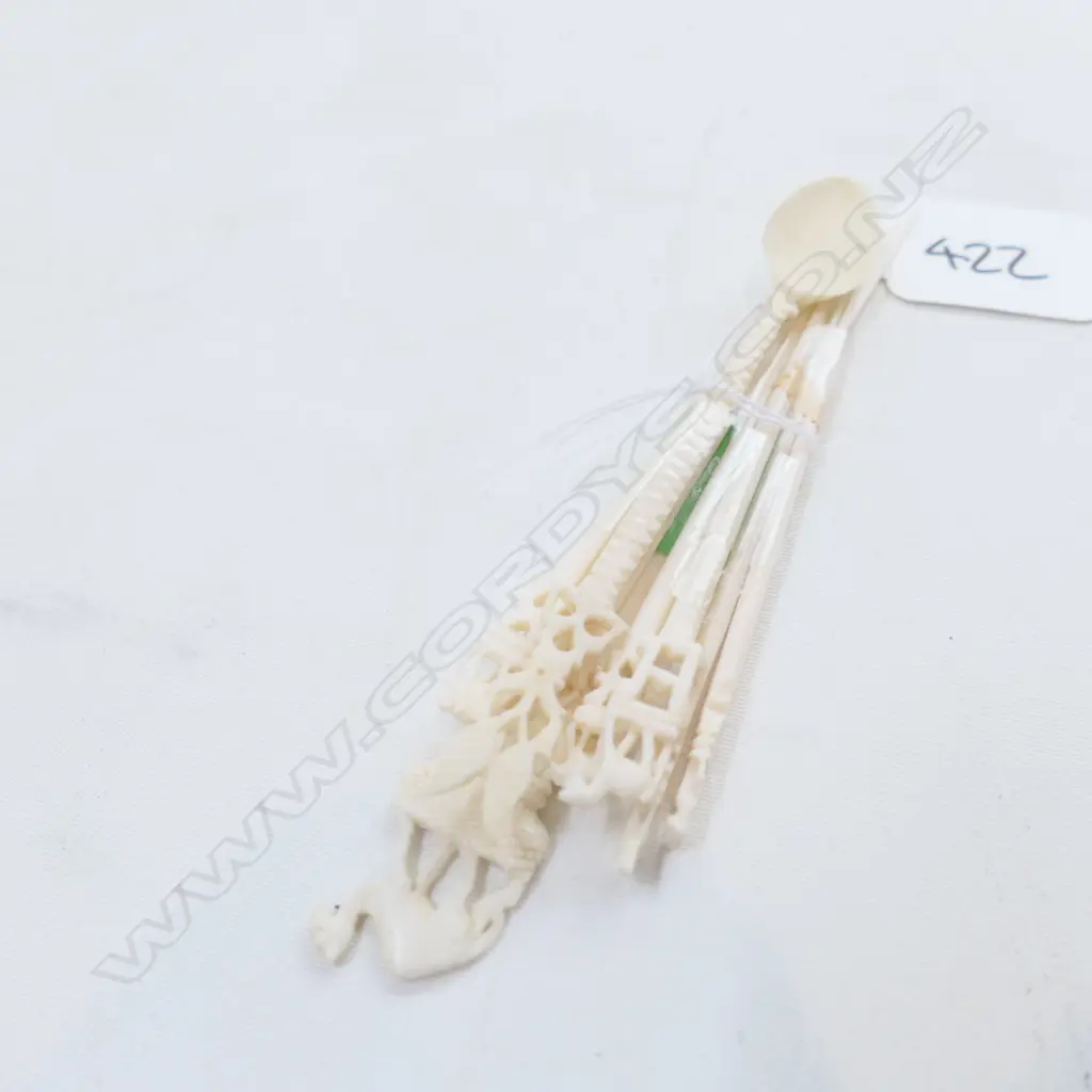 8 EGYPTIAN IVORY SMALL CARVINGS INCLUDES... Image 1++