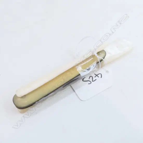 3 SMALL ITEMS. MOP BUTTER KNIFE. STAFF. POCKET KNIFE