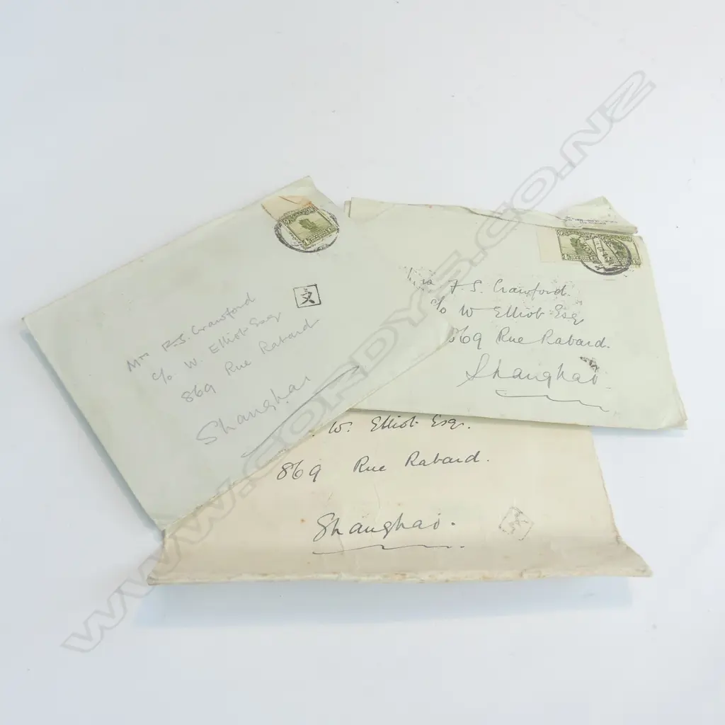 EARLY CHINESE ENVELOPES STAMPED + LETTERS Image 1++
