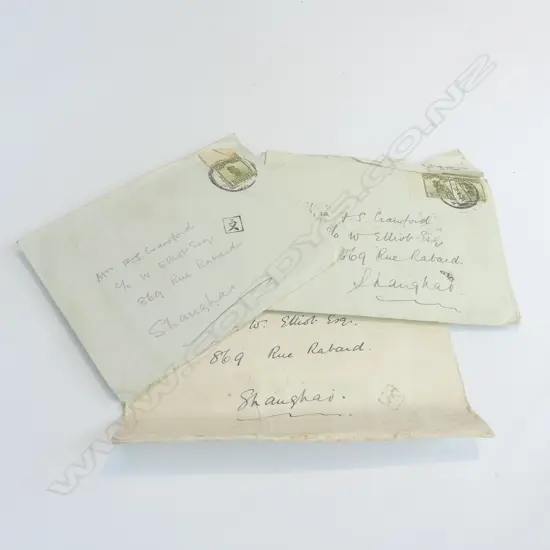 EARLY CHINESE ENVELOPES STAMPED + LETTERS